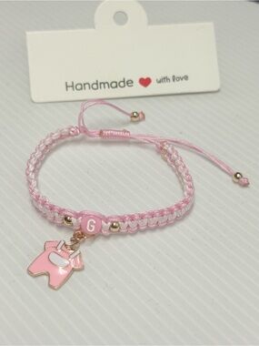 New Handmade bracelet, gender reveal, Baby Shower with 4 different charms 12 pza
